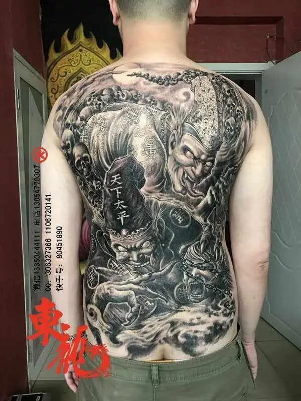 Hình Xăm Hắc Bạch Vô Thường Full Lưng: Tâm Linh Và Đối Lập 40