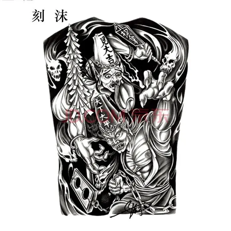 Hình Xăm Hắc Bạch Vô Thường Full Lưng: Tâm Linh Và Đối Lập 51
