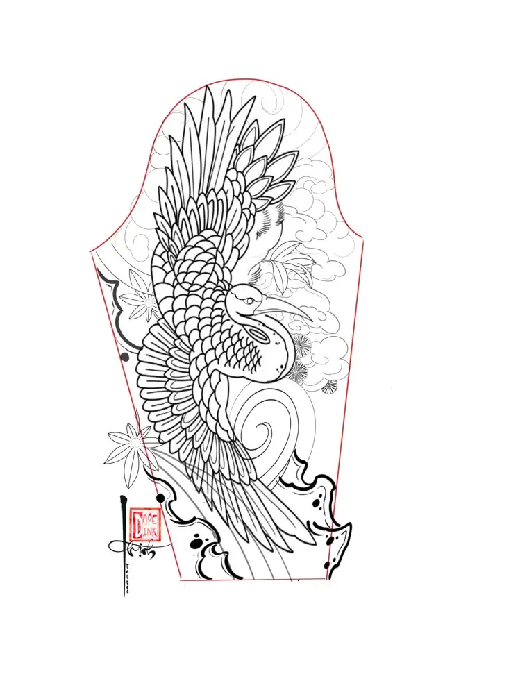 Hình Xăm Hạc Kín Lưng - Biểu Tượng Của Sự Trường Thọ 7