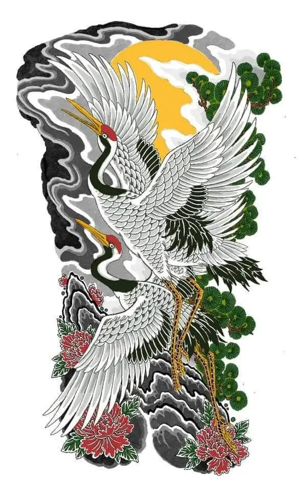 Hình Xăm Hạc Kín Lưng - Biểu Tượng Của Sự Trường Thọ 9