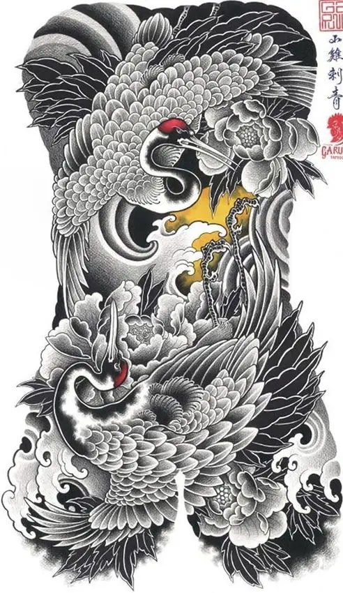 Hình Xăm Hạc Kín Lưng - Biểu Tượng Của Sự Trường Thọ 12