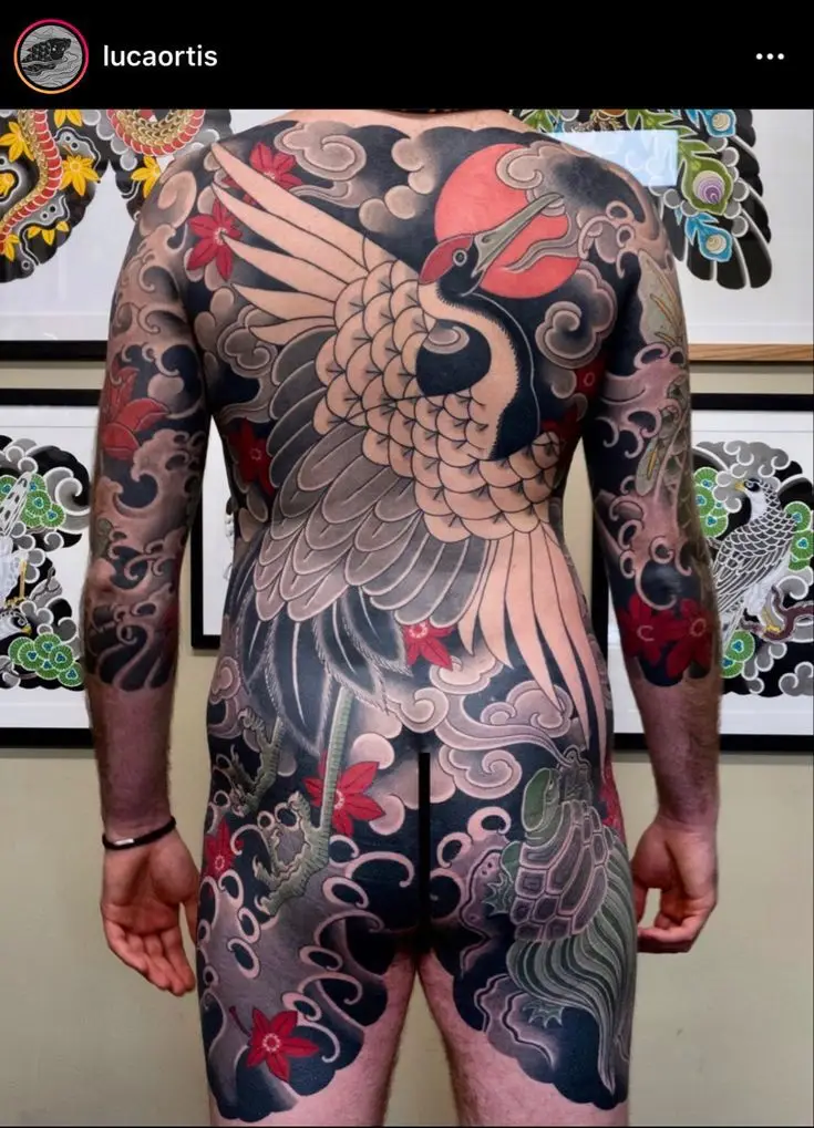 Hình Xăm Hạc Kín Lưng - Biểu Tượng Của Sự Trường Thọ 13