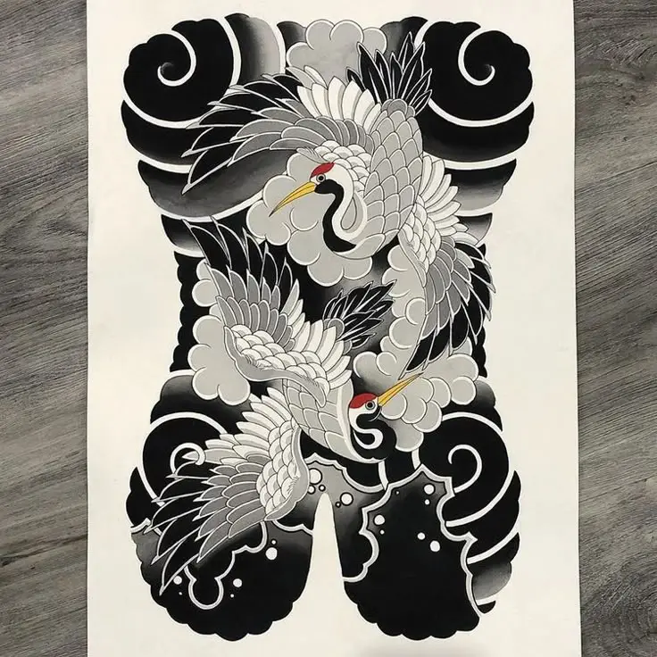 Hình Xăm Hạc Kín Lưng - Biểu Tượng Của Sự Trường Thọ 23