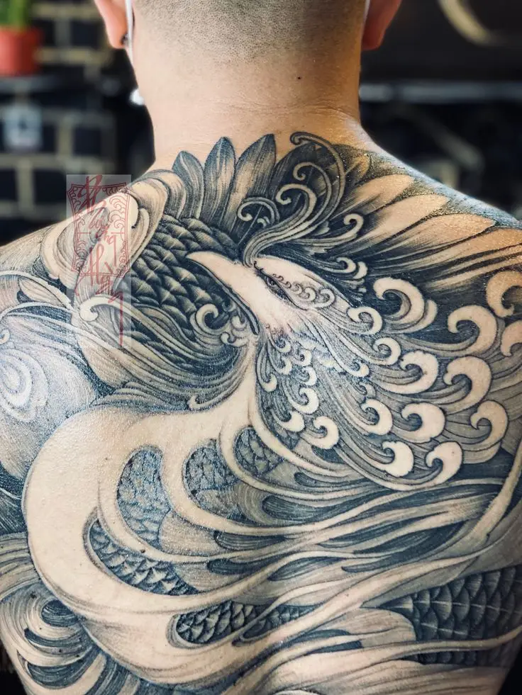 Hình Xăm Hạc Kín Lưng - Biểu Tượng Của Sự Trường Thọ 24