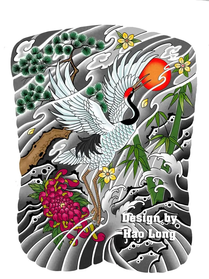 Hình Xăm Hạc Kín Lưng - Biểu Tượng Của Sự Trường Thọ 34