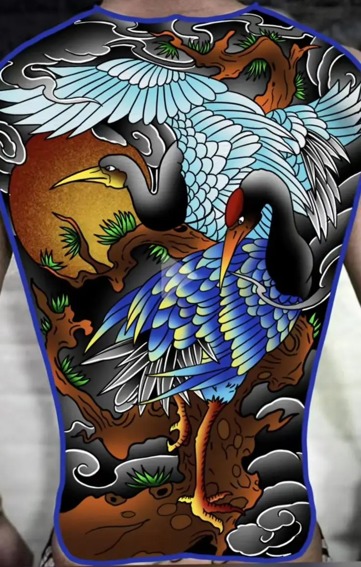 Hình Xăm Hạc Kín Lưng - Biểu Tượng Của Sự Trường Thọ 41