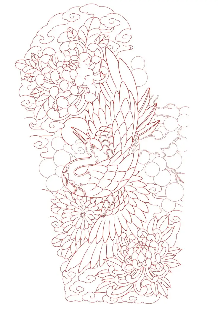 Hình Xăm Hạc Kín Lưng - Biểu Tượng Của Sự Trường Thọ 44