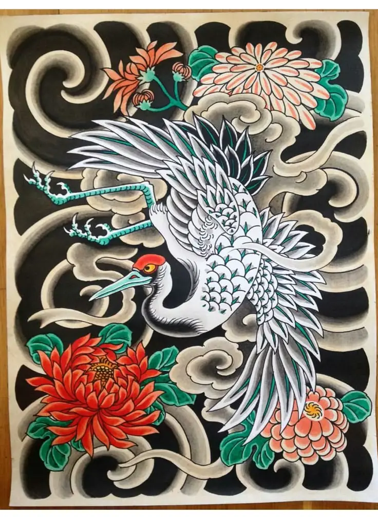 Hình Xăm Hạc Kín Lưng - Biểu Tượng Của Sự Trường Thọ 62