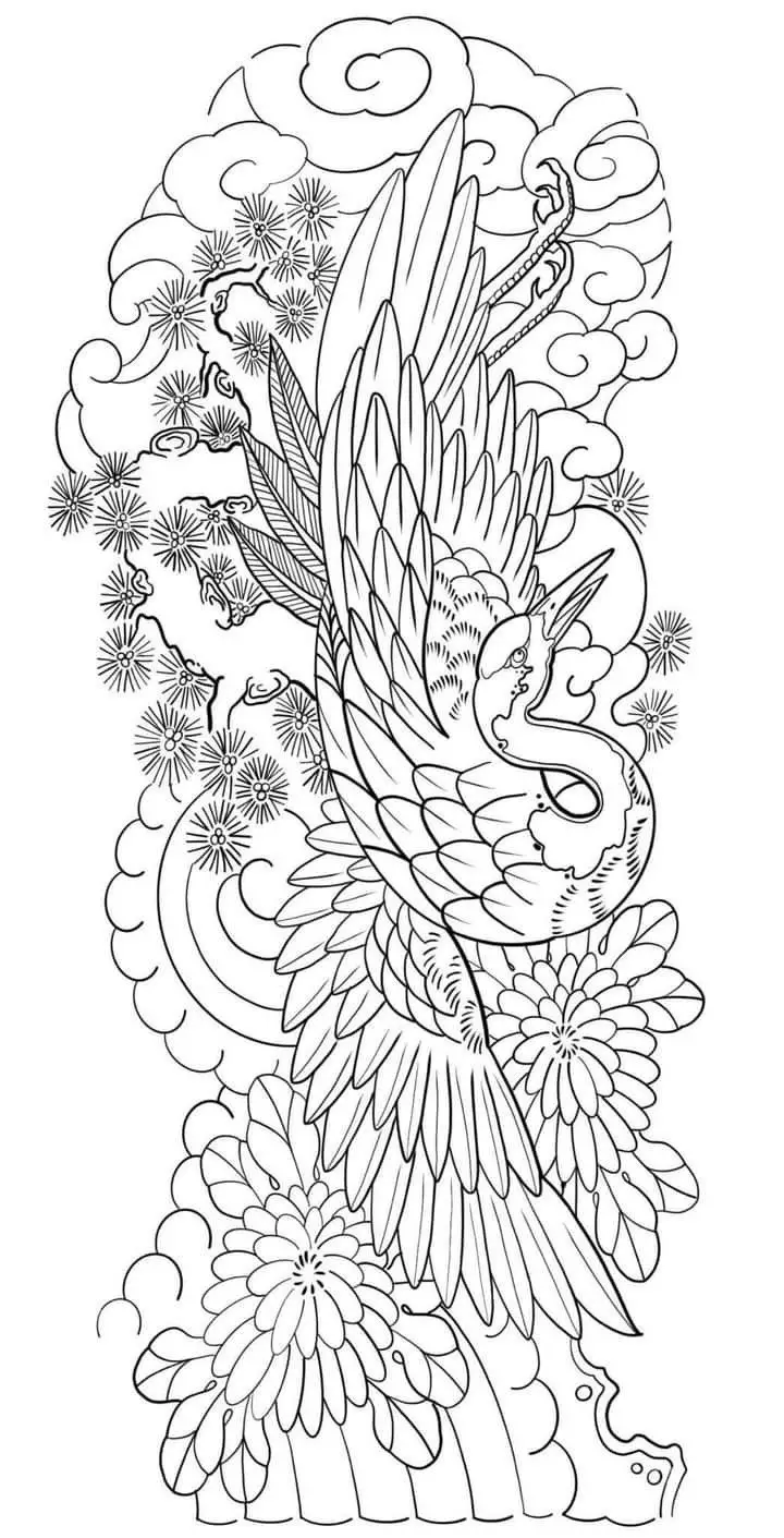 Hình Xăm Hạc Kín Lưng - Biểu Tượng Của Sự Trường Thọ 65