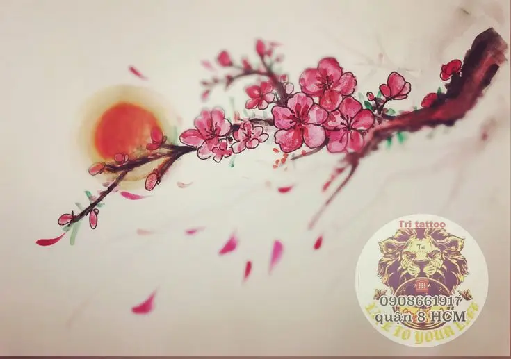 Hình Xăm Hoa Đào Cho Nữ - Nét Đẹp Thanh Tĩnh 42