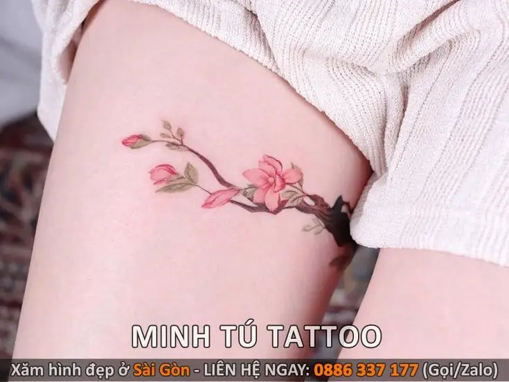 Hình Xăm Hoa Đào Cho Nữ - Nét Đẹp Thanh Tĩnh 47