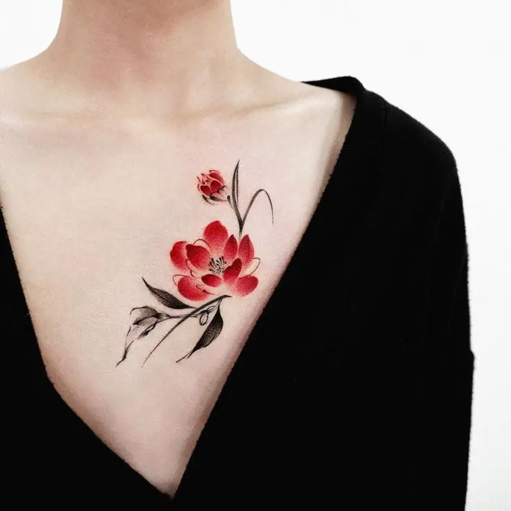 Hình Xăm Hoa Đào Cho Nữ - Nét Đẹp Thanh Tĩnh 58