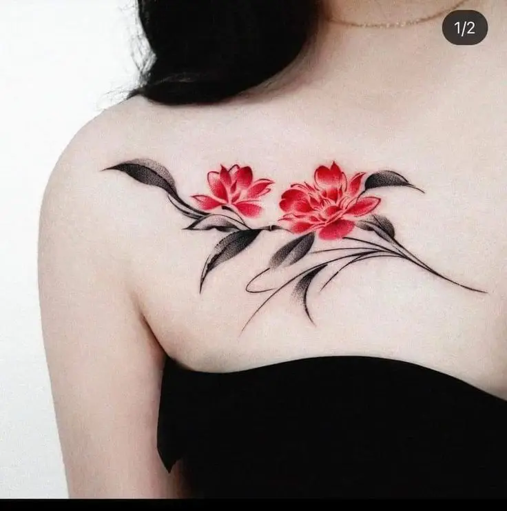 Hình Xăm Hoa Đào Cho Nữ - Nét Đẹp Thanh Tĩnh 63