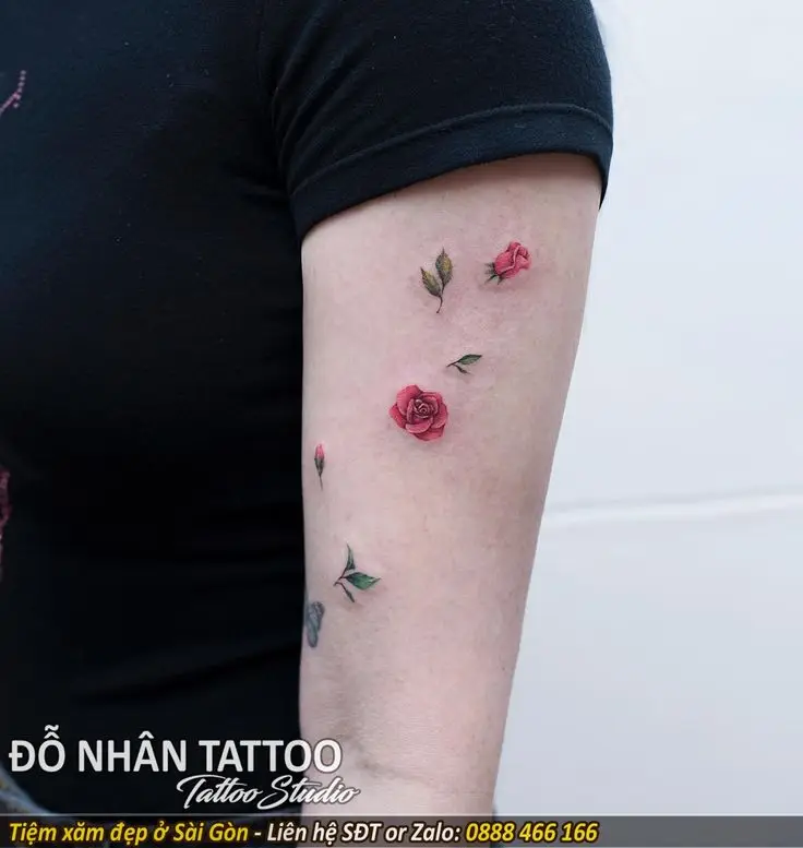 Hình Xăm Hoa Hồng Đẹp ở Tay Nữ 29
