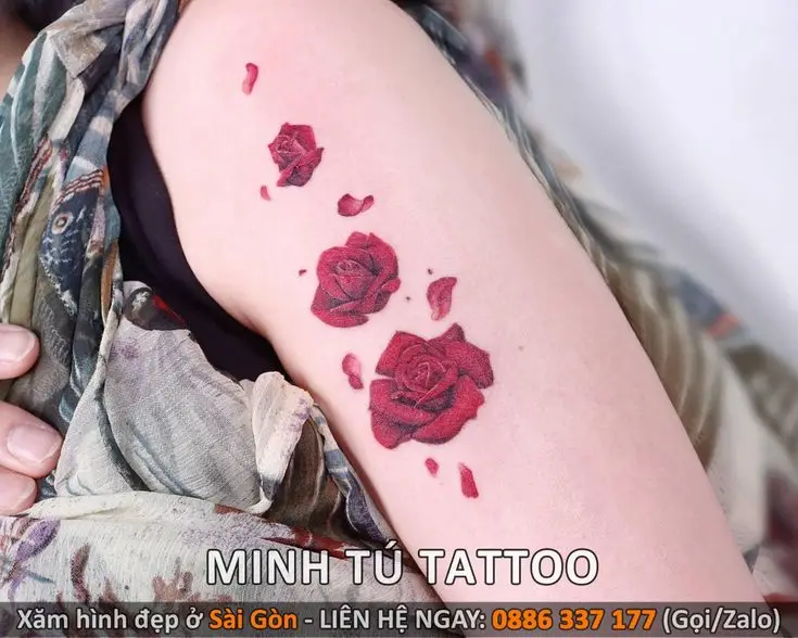 Hình Xăm Hoa Hồng Đẹp ở Tay Nữ 35