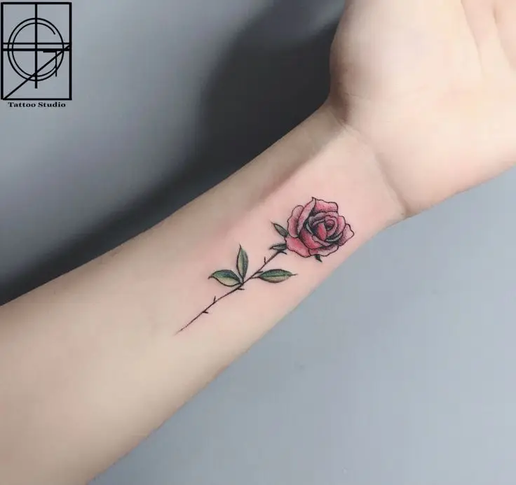 Hình Xăm Hoa Hồng Đẹp ở Tay Nữ 37