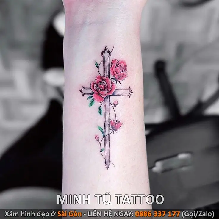 Hình Xăm Hoa Hồng Đẹp ở Tay Nữ 57