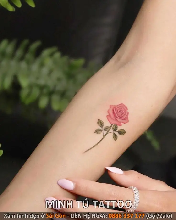 Hình Xăm Hoa Hồng Đẹp ở Tay Nữ 65