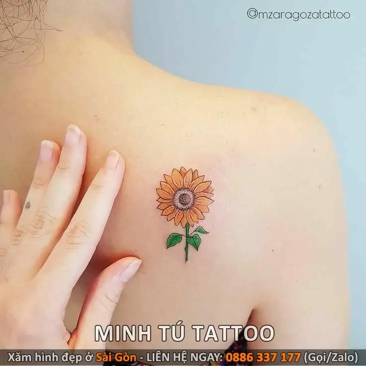 Hình Xăm Hoa Hướng Dương Mini: Sự Tươi Mát Trong Nghệ Thuật 35