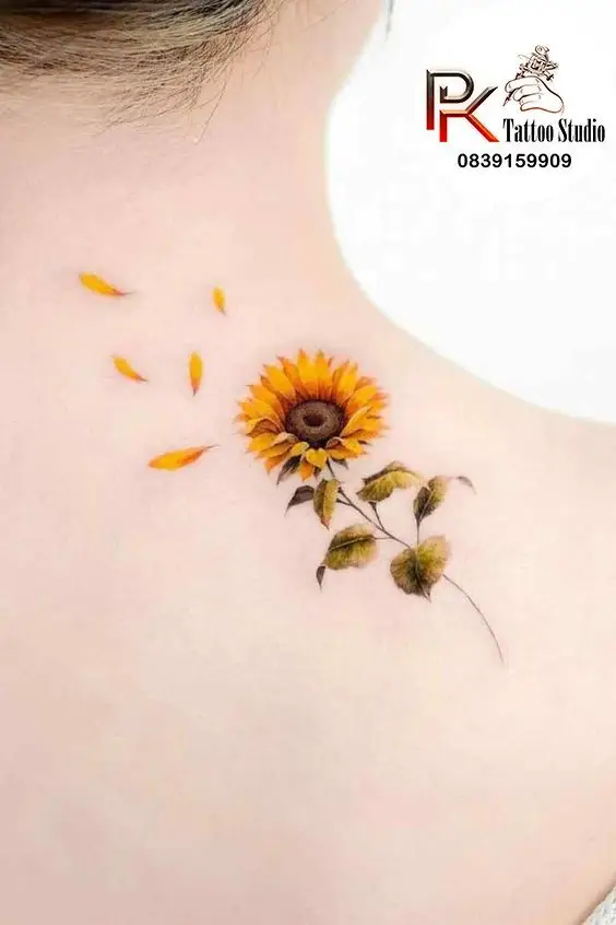 Hình Xăm Hoa Hướng Dương Mini: Sự Tươi Mát Trong Nghệ Thuật 46