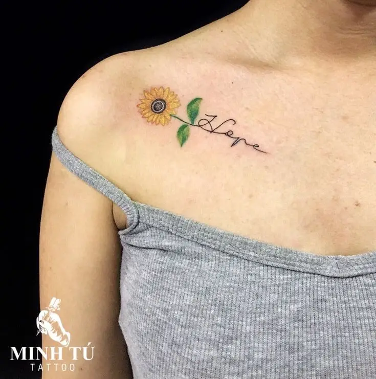 Hình Xăm Hoa Hướng Dương Mini: Sự Tươi Mát Trong Nghệ Thuật 61