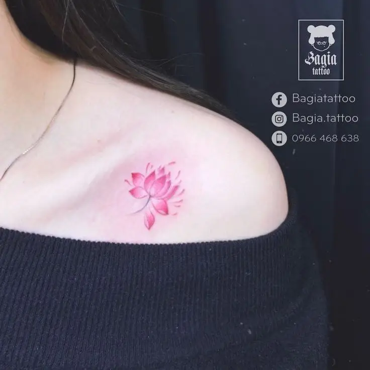 Hình xăm hoa sen mini đẹp: 50 mẫu hình xăm nhẹ nhàng 17