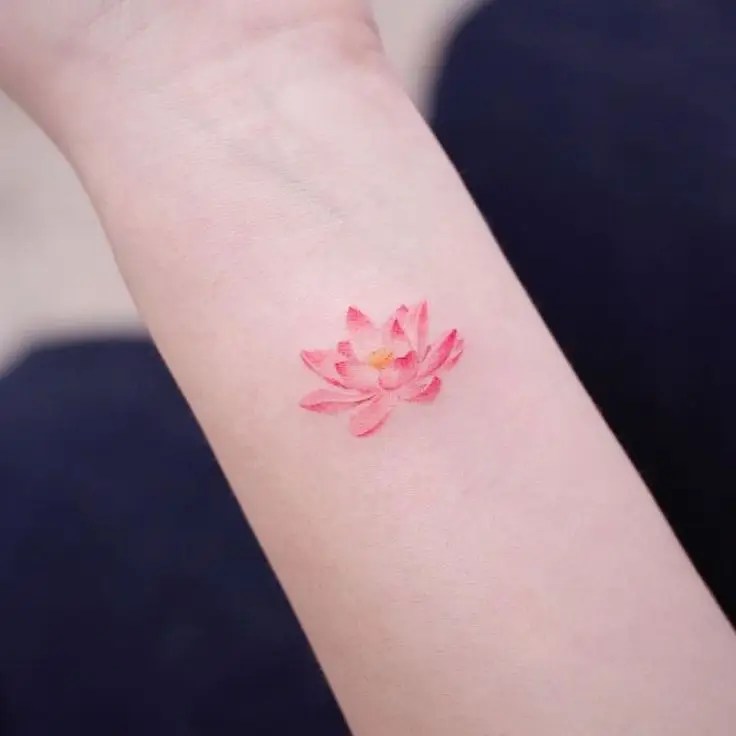 Hình xăm hoa sen mini đẹp: 50 mẫu hình xăm nhẹ nhàng 56