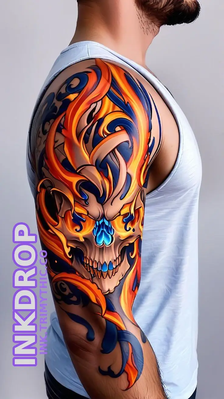 20 Hình Xăm Lửa Cánh Tay Đẹp Mê Hồn 10