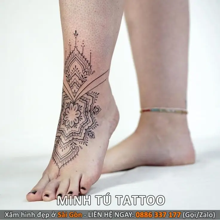 Hình Xăm Mandala Ở Chân - Nghệ Thuật Và Tâm Linh 12