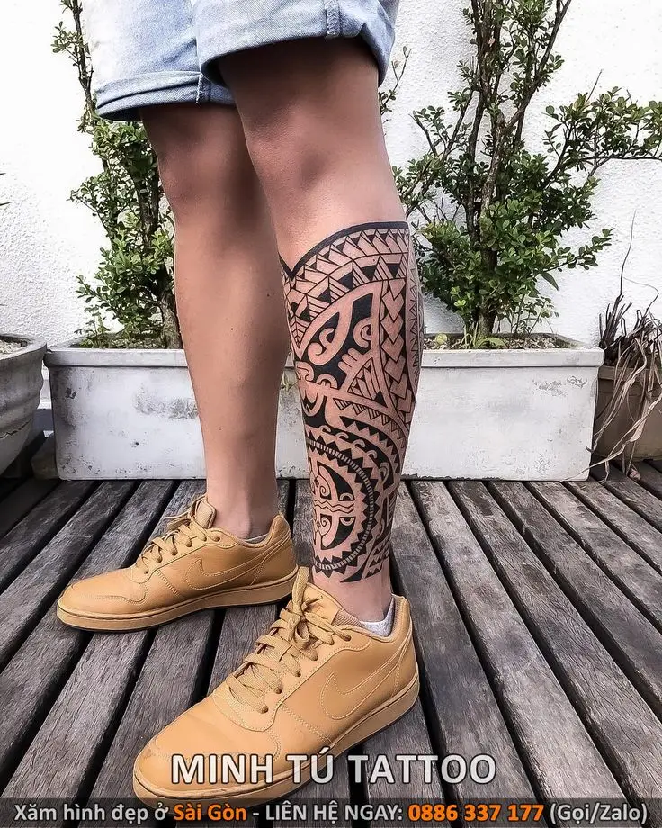 Sáng Tạo Hình Xăm Maori Bắp Chân - 50+ Thiết Kế Độc Đáo 30