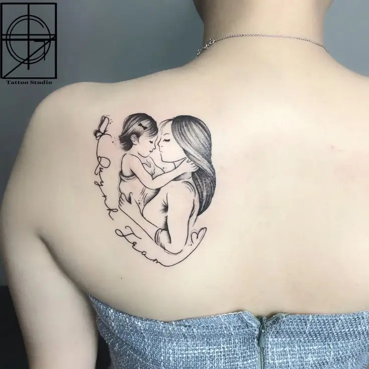 Khám Phá 50 Hình Xăm Mẹ Con Ở Lưng Đầy Nghĩa Tình 4