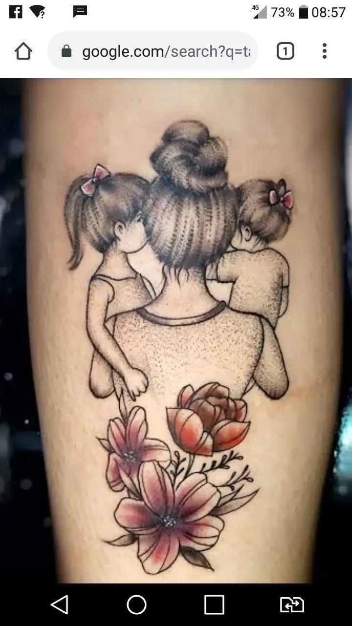 Hình Xăm Mẹ Và 2 Con - Ý Nghĩa và Các Mẫu Độc Đáo 45