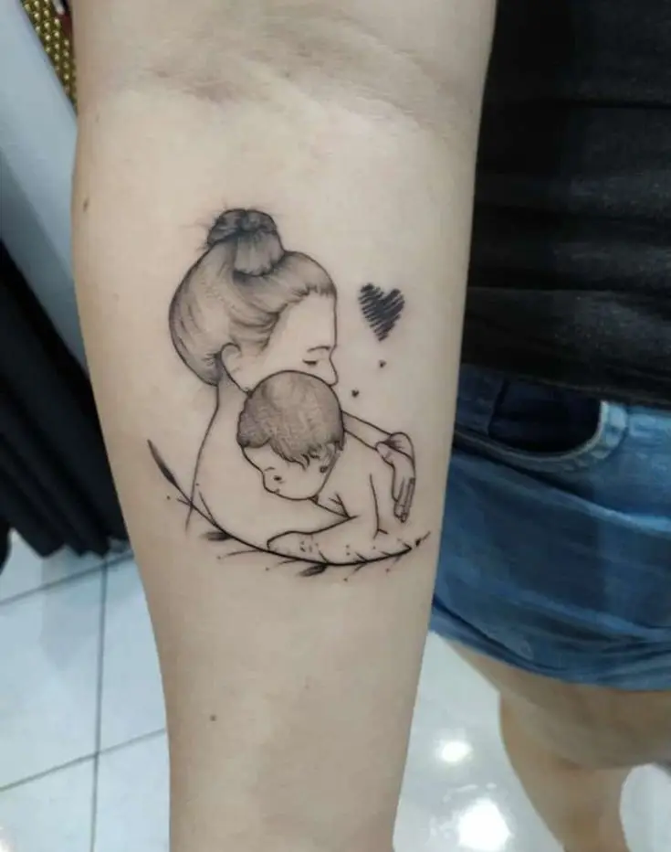 Hình Xăm Mẹ Và 2 Con - Ý Nghĩa và Các Mẫu Độc Đáo 47