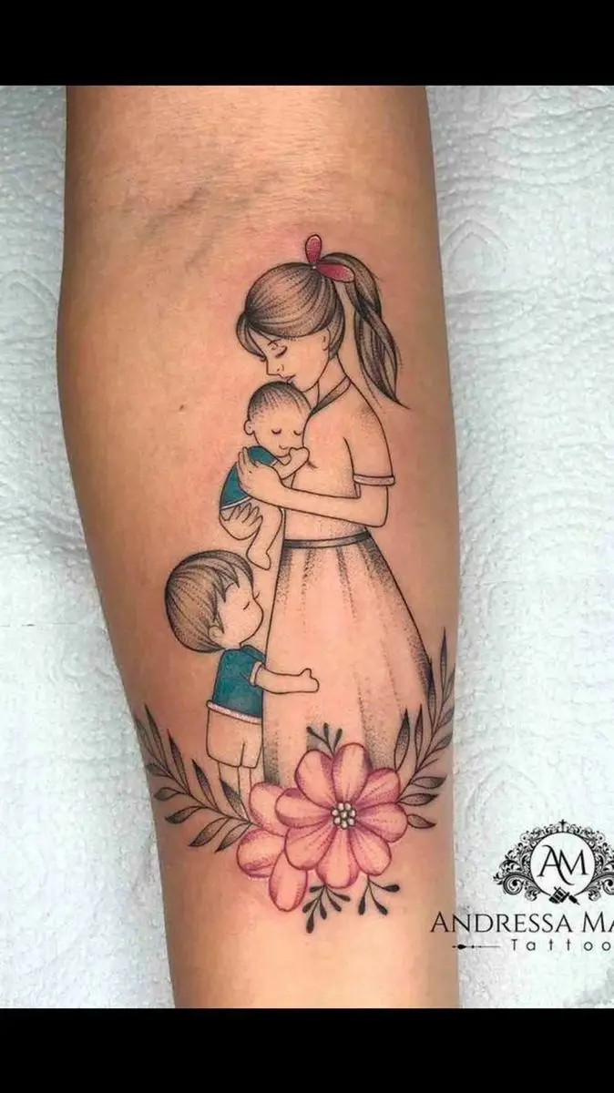 Hình Xăm Mẹ Và Bé – Biểu Tượng Tình Yêu Vĩnh Cửu 45