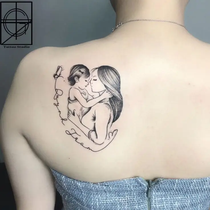 Hình Xăm Mẹ và Con Gái Mini: Kết Nối Tình Thân Thiêng Liêng 9