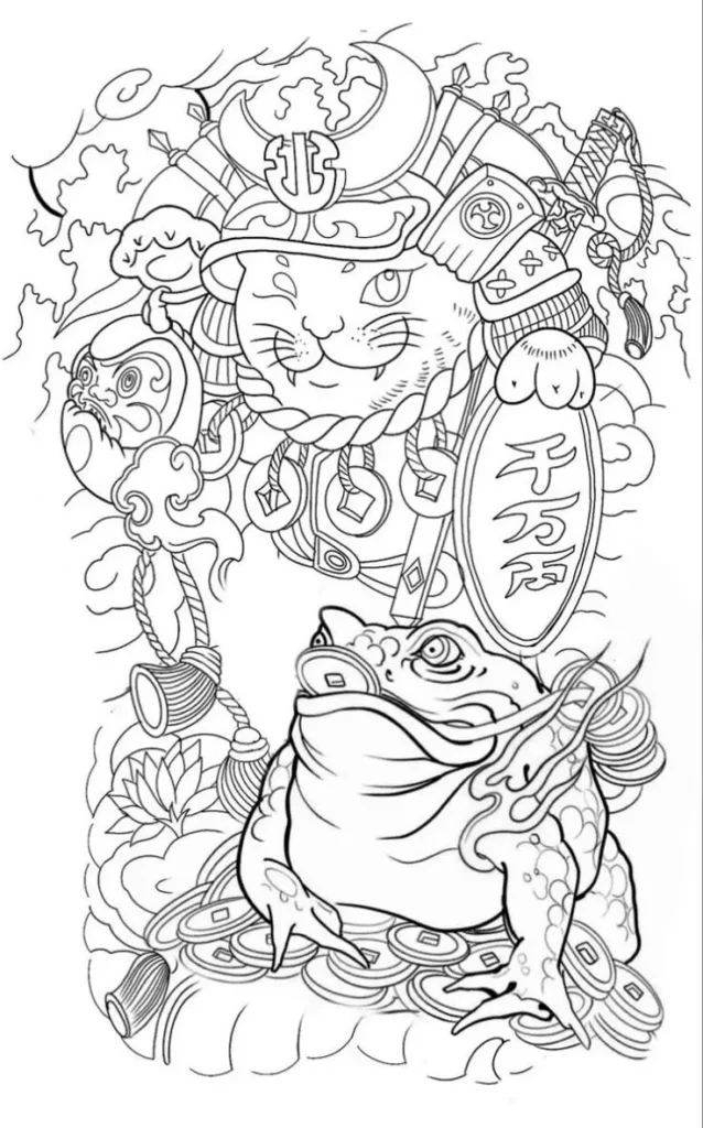 Hình Xăm Mèo Thần Tài Full Chân: May Mắn và Tài Lộc 65