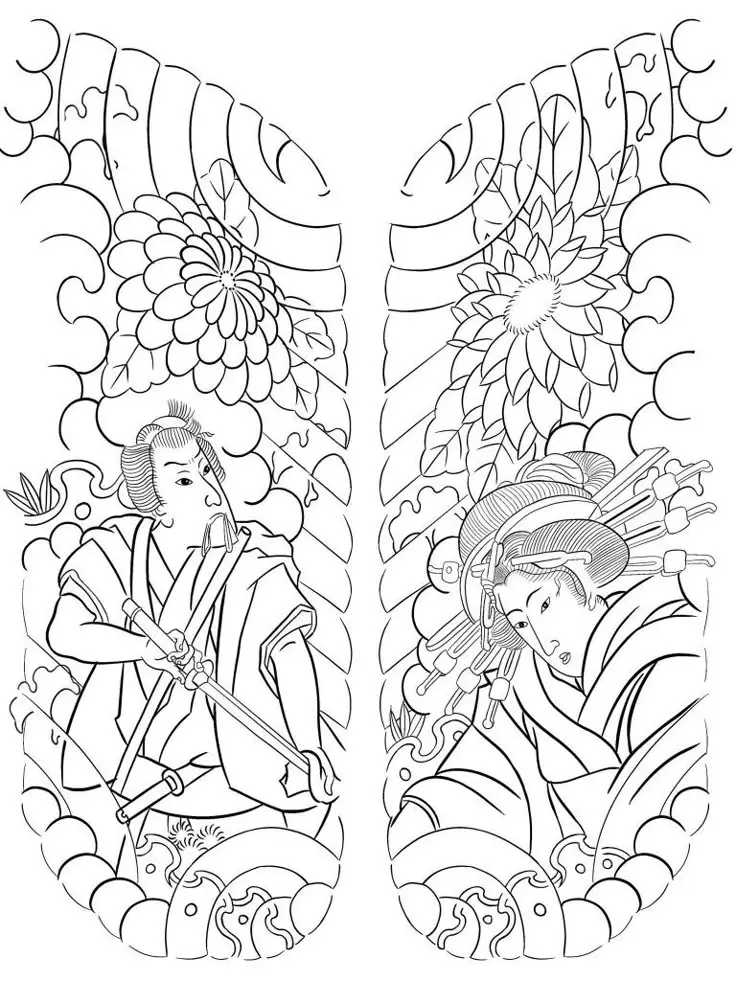 Khám phá hình xăm nửa lưng samurai ấn tượng 2