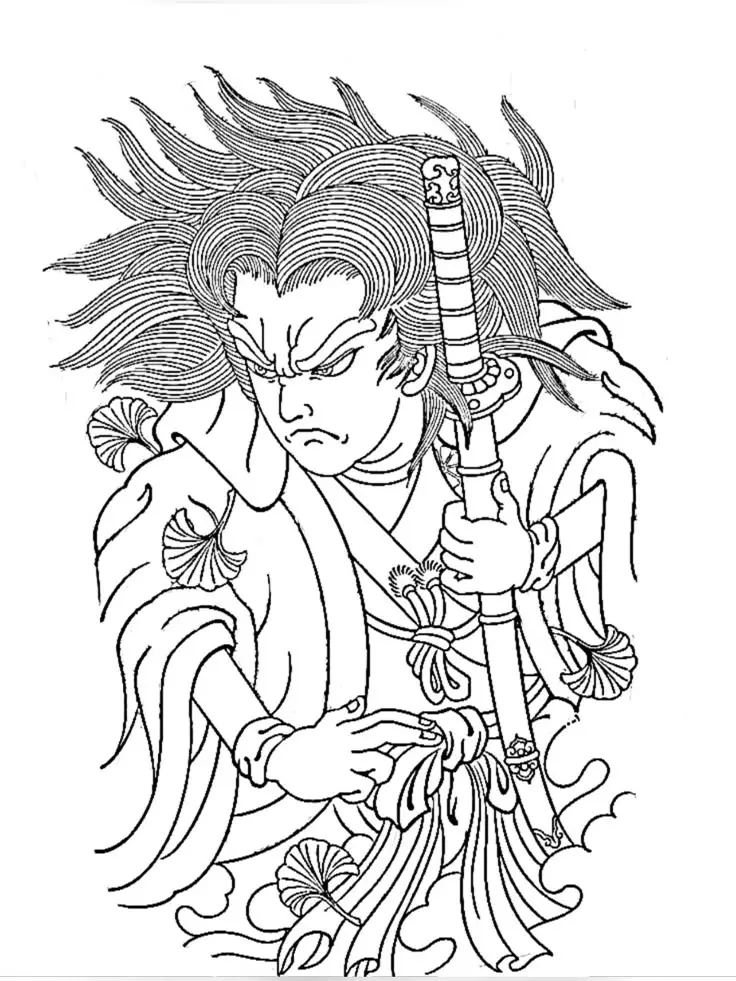 Khám phá hình xăm nửa lưng samurai ấn tượng 5