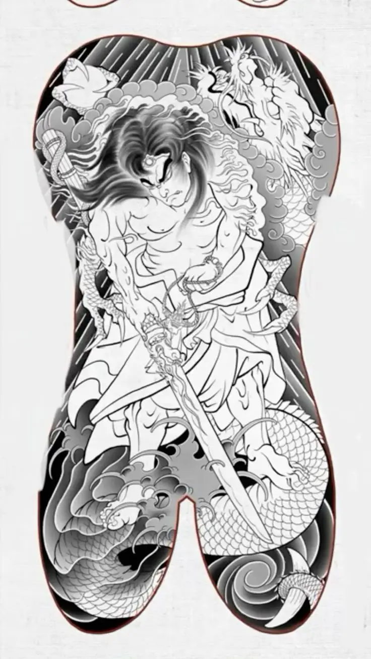 Khám phá hình xăm nửa lưng samurai ấn tượng 6