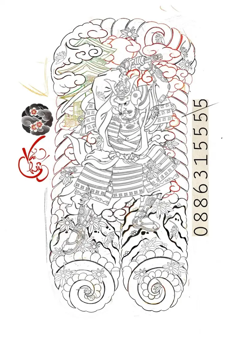 Khám phá hình xăm nửa lưng samurai ấn tượng 21