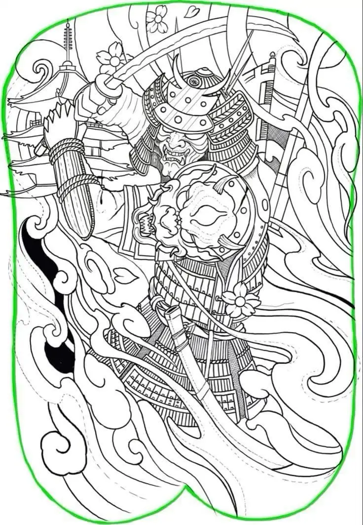 Khám phá hình xăm nửa lưng samurai ấn tượng 23