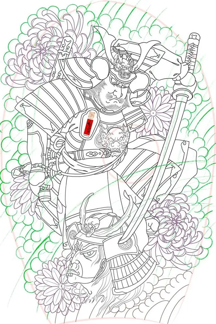 Khám phá hình xăm nửa lưng samurai ấn tượng 28