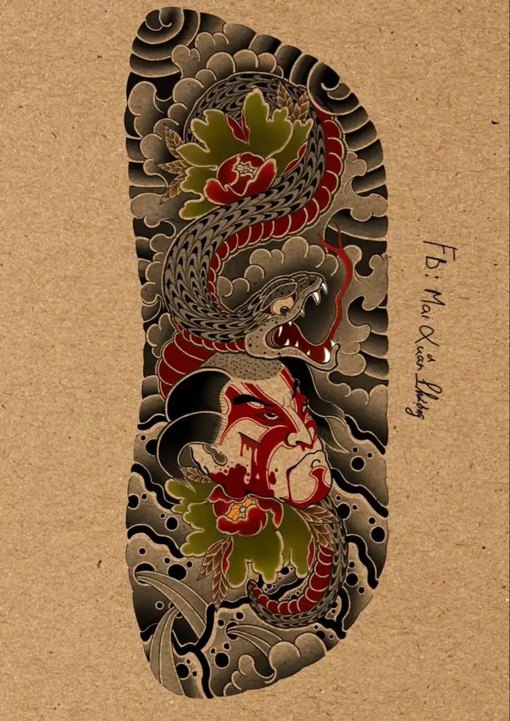 Khám phá hình xăm nửa lưng samurai ấn tượng 54