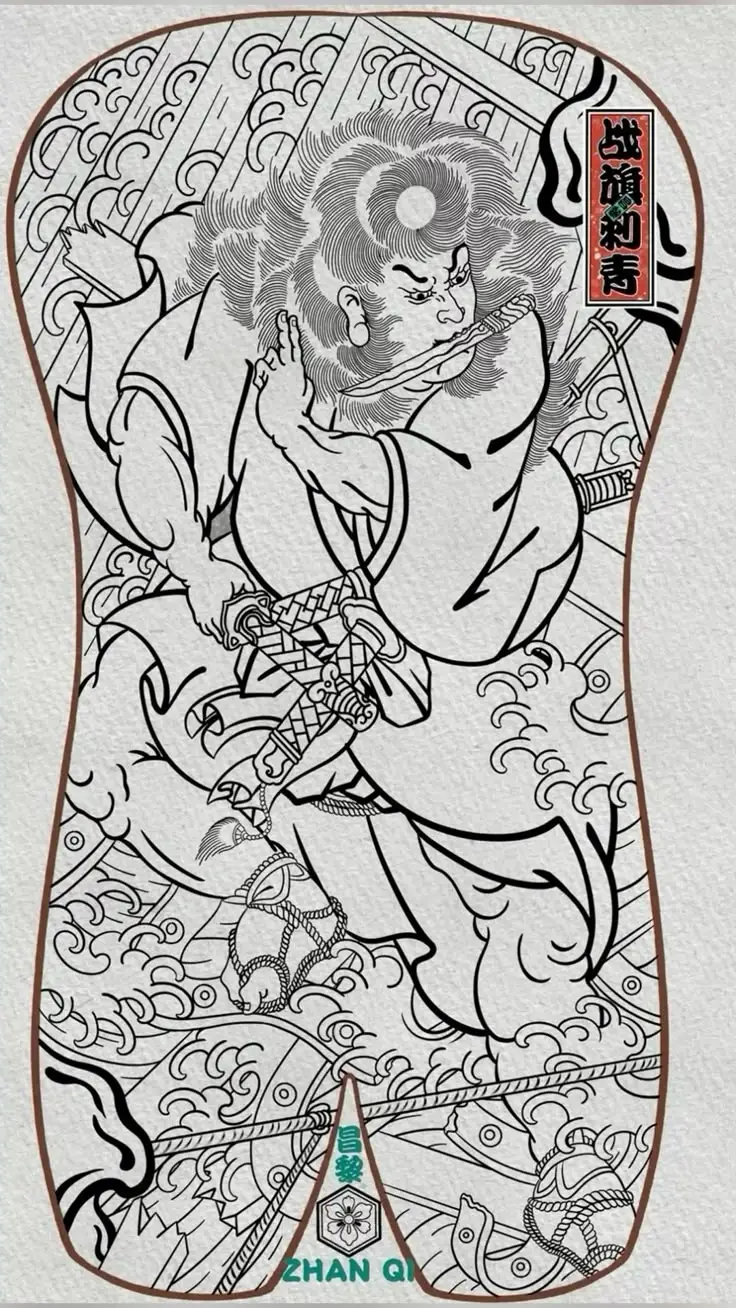 Khám phá hình xăm nửa lưng samurai ấn tượng 56