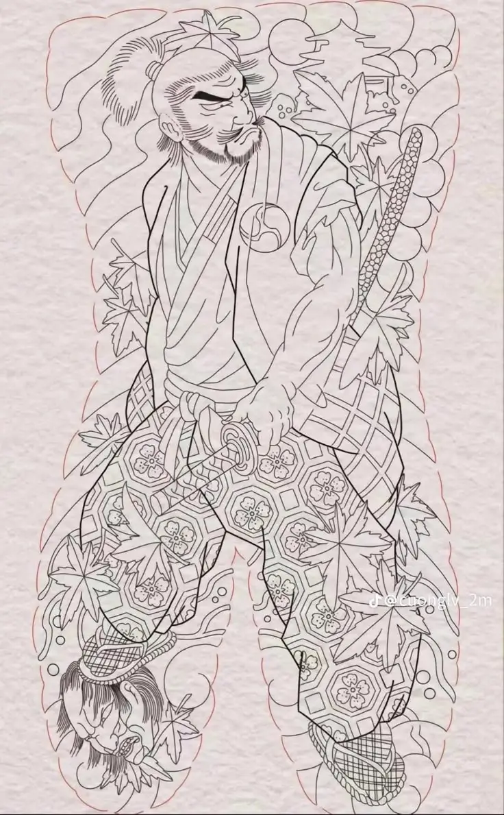 Khám phá hình xăm nửa lưng samurai ấn tượng 59