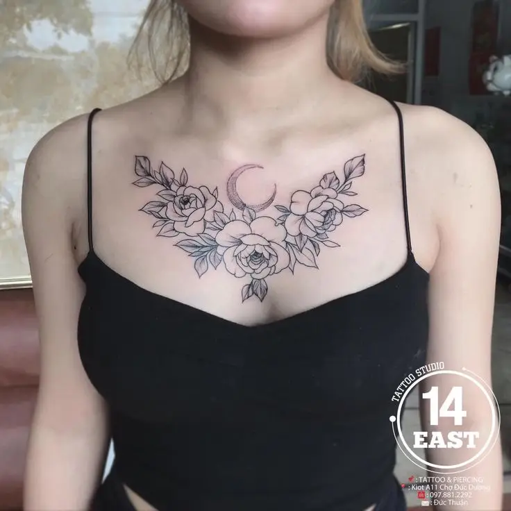 Hình Xăm Ngực Nữ Đẹp và Chất: Gợi Ý Mẫu Mới 8