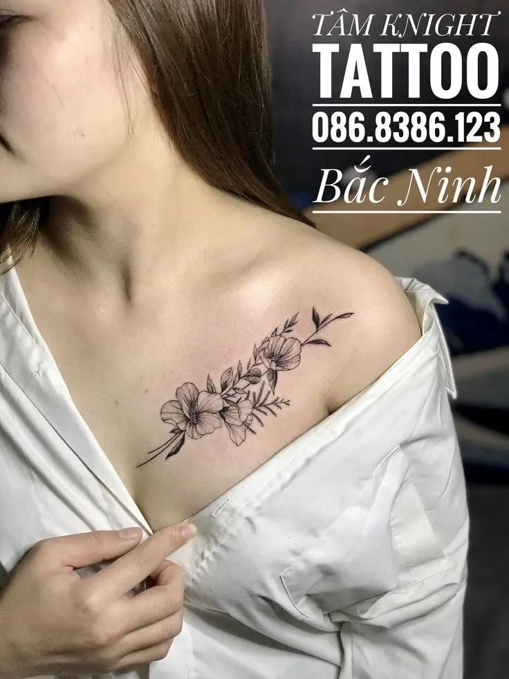 Hình Xăm Ngực Nữ Đẹp và Chất: Gợi Ý Mẫu Mới 17