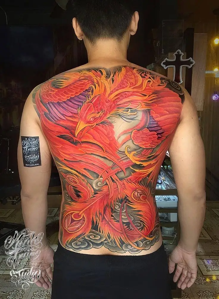 Hình xăm phượng hoàng kín lưng nam: 50 ý tưởng độc đáo 4