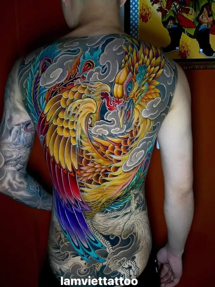 Hình xăm phượng hoàng kín lưng nam: 50 ý tưởng độc đáo 7