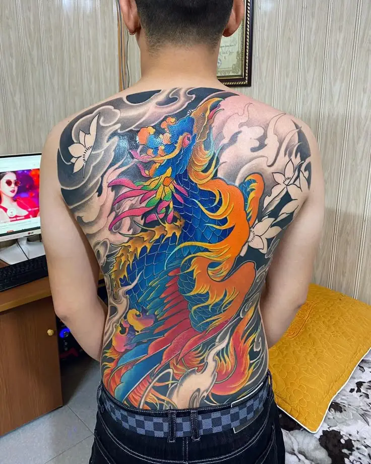 Hình xăm phượng hoàng kín lưng nam: 50 ý tưởng độc đáo 14